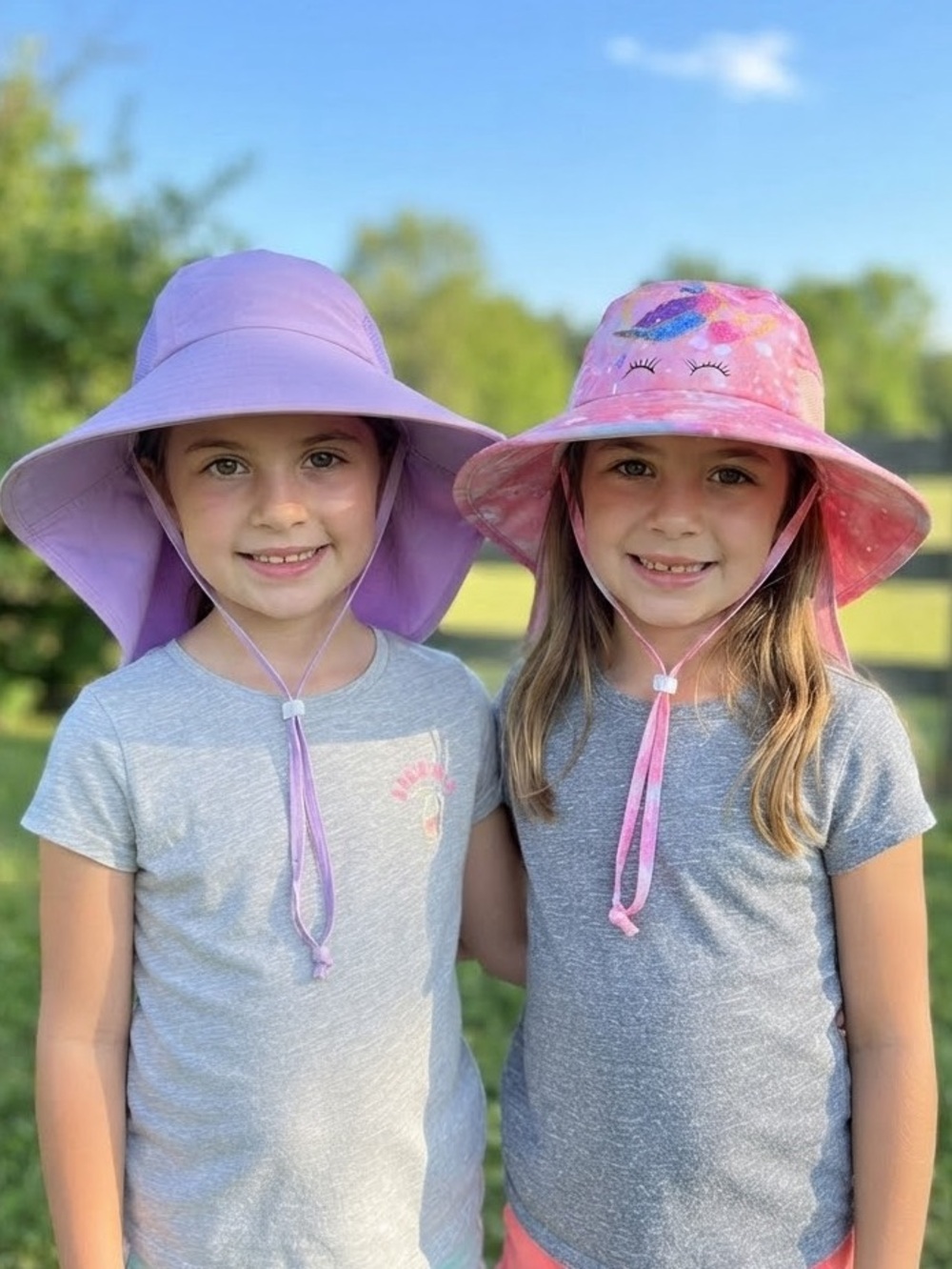 Kids Sun Hats - girls sun hat - set of 2 cute sun hats